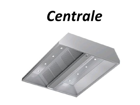 Cappa centrale cm.360x220 senza motore, con e senza illuminazione LED